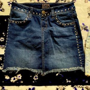 NWOT Justice jean skirt